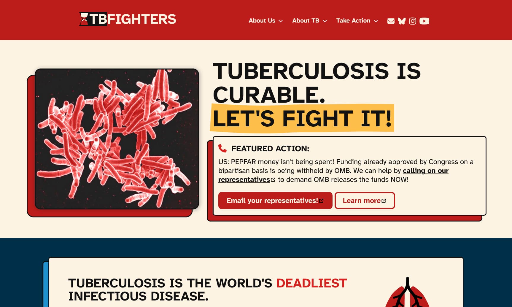 photo of the tbfighters.org homepage